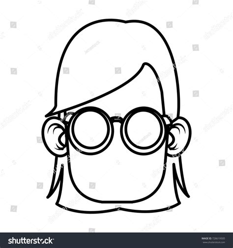 Cute Girl Glasses Cartoon Stock Vector Royalty Free 728619505