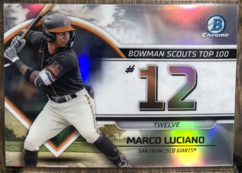 2023 Bowman Chrome Marco Luciano Bowman Scouts Top 100 BTP 12 Giants