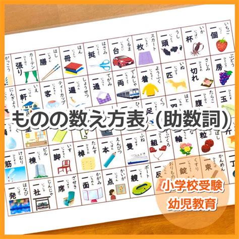 【a4 ものの数え方表】物の数え方 助数詞 小学校受験対策 幼児教育の通販 By 小学校受験・知育教材・療育関連｜ラクマ