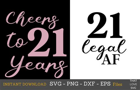 21st Birthday Svg 21st Svg 21 Birthday Svg Cheers To 21 Years Svg