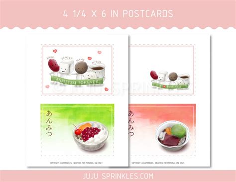 Japanese Sweets Anmitsu Printable - Juju Sprinkles