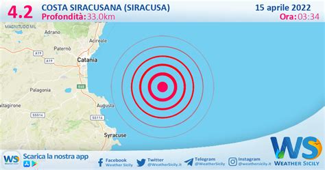 Scossa Di Terremoto Magnitudo 4 2 Nei Pressi Di Costa Siracusana