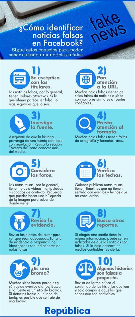 Infografía Cómo Identificar Noticias Falsas En Facebook