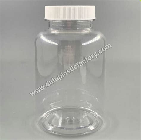 Transparent Oem 300ml Clear Pet Plastic Capsule Vitamin Container With