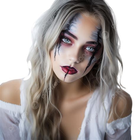 Bella Ragazza Che Sfoca Il Trucco Di Halloween Nella Sua Stanza Trucco Di Halloween Ragazza Di