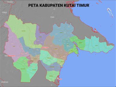 Peta Kabupaten Kutai Timur Kecamatan Dan Kelurahan