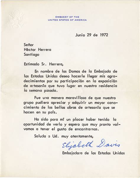 H Ctor Herrera El Pajarero Carta De Elizabeth Davis A H Ctor Herrera