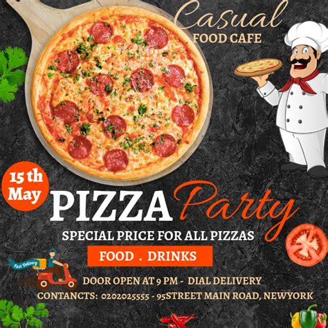 Pizza Party Day Special Offer Poster Template Postermywall