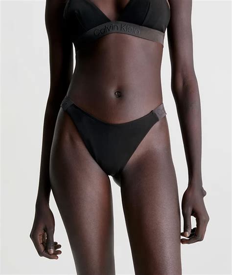 Calvin Klein Slip Brazilian Bikini Core Tonal Nero Donna