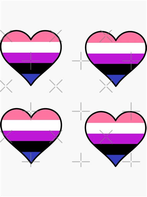 Genderfluid Pride Flag Sticker Pack 4 Sticker For Sale By