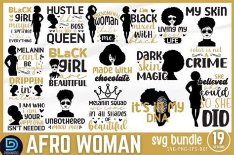 Afro Woman Svg Bundle Graphic By Designs Dark · Creative Fabrica