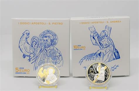 5 10 Euro Vaticano 2022 Oro E Argento Proof Fondo Specchio Rom