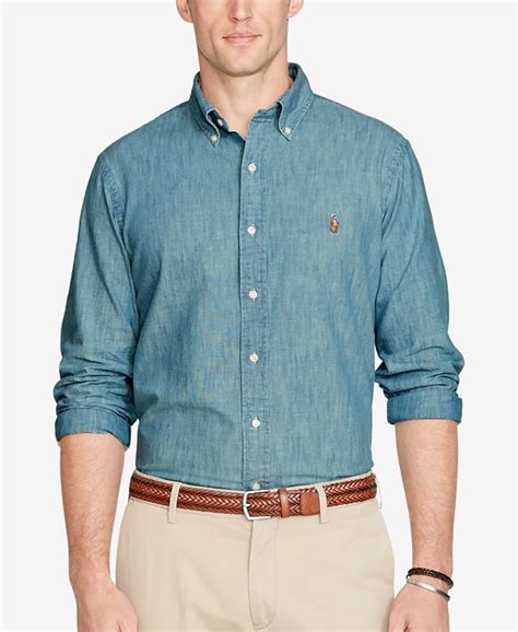 Polo Ralph Lauren Mens Long Sleeve Classic Fit Chambray Shirt Macys