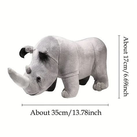 Rhino Plush Realistic Rhino Stuffed Animal Lifelike Standing - Temu