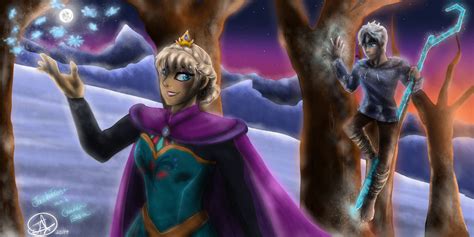 Jack Frost And Queen Elsa Rotgfrozencrossover By Jadenlover12 On