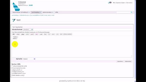 ILIAS 4 2 Unnummerierte Liste Im Wiki YouTube
