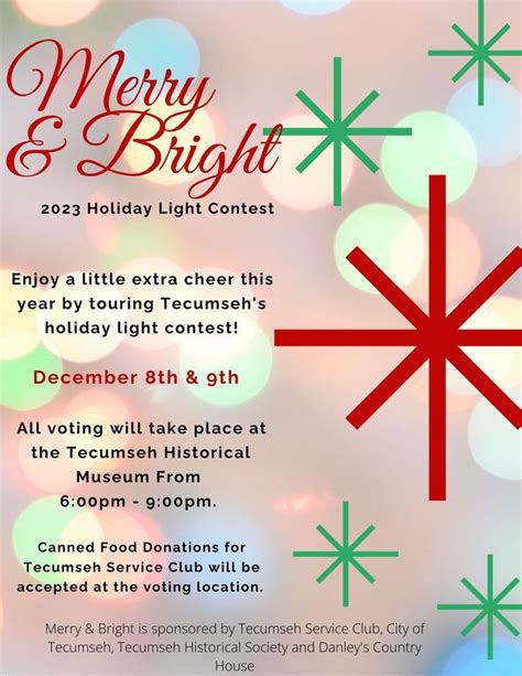 Merry And Bright Holiday Light Contest 2023 Tecumseh Area Historical