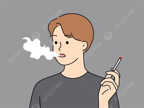 Jovem Fumando Cigarro Smog Pulmões Doença Vetor PNG Fumaça Pulmões