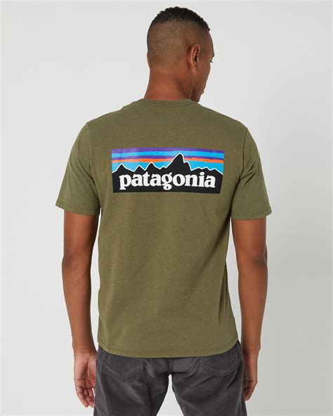 Patagonia P Logo Responsibili Mens Tee Green Surfstitch