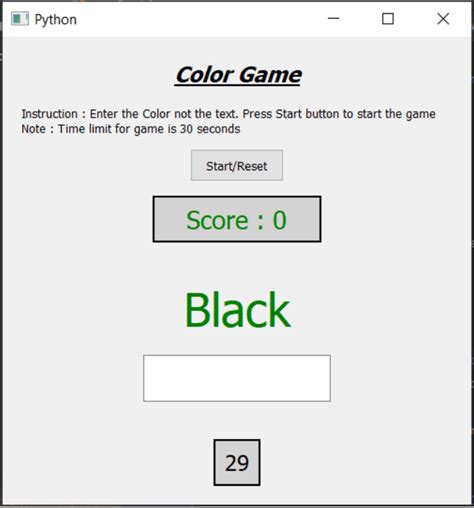 Colour Game Using Pyqt5 In Python Javatpoint