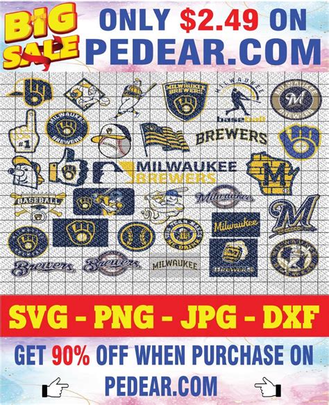 Milwaukee Brewers Svg Baseball Team Svg Bundle Svg Files Ml Etsy