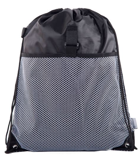 Mato And Hash Drawstring Cinch Bag Backpack With Mesh Pocket Polyester