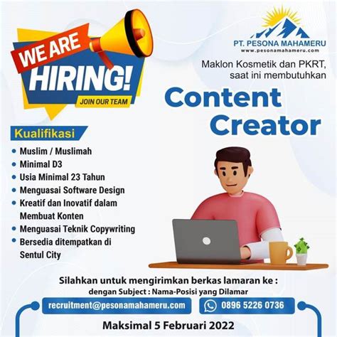 Contoh Iklan Pekerjaan Dan Surat Lamarannya Contoh Poster Lowongan