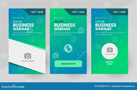 Business Webinar Social Media Story Banner Layout Stock Vector