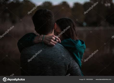 Cute Spanish Couple Having Nice Afternoon Hugging Kissing Each Other