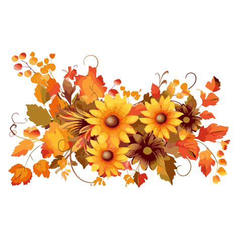 Fall Flowers Border PNG, Vector, PSD, and Clipart With Transparent ...