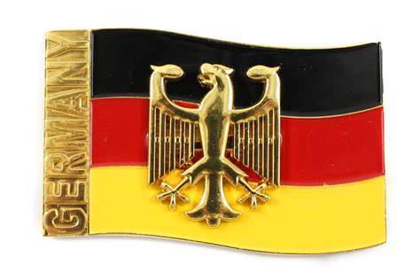 Metallmagnet Brd Flagge Mit Horizontal Beweglichem Bundesadler