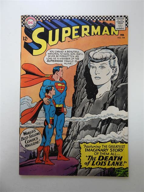 Superman 194 1967 Vg Condition Rusty Staples Subscription Crease Comic Books Silver