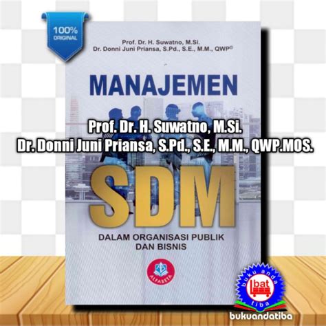 Jual Manajemen Sdm Dalam Organisasi Publik Prof Dr H Suwatno Msi