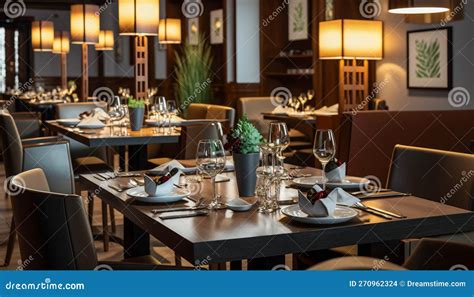 Indulge In Culinary Excellence A Large Luxury Restaurant With Tables