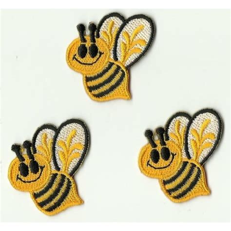 Lot Ecusson Patch Patche Thermocollant Enfant Abeille Dim X