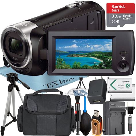 Sony HDR-CX405 HD Handycam Camcorder Video Recording with 32GB Micro SD ...