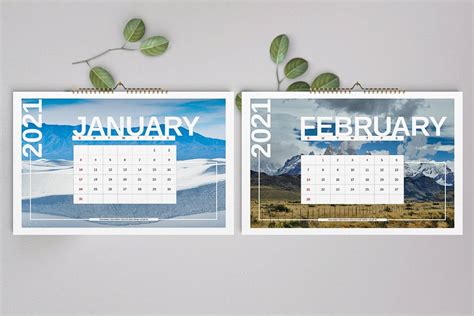 Nature Wall Calendar Template 2021 Creative Market