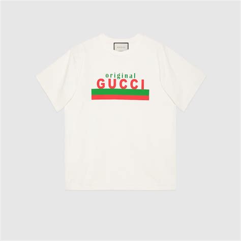 Original Gucci Print Oversize T Shirt In Ivory Cotton Jersey Gucci® Be