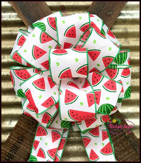 Watermelon Bow Birthday Bow Wreath Bow Basket Bow Summer Etsy