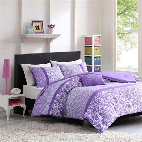 Mi Zone Sadie 3 Piece Purple Twin Comforter Set Mz10 223 The Home Depot Comforter Sets