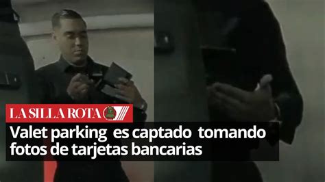 Valet parking es captado por cámaras de seguridad tomando fotos de las