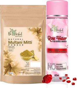 Be Herbal Pure Natural Multani Mitti Powder Gm Rose Water Ml