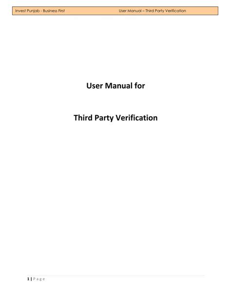 Pdf User Manual For Third Party Verification Dokumentips