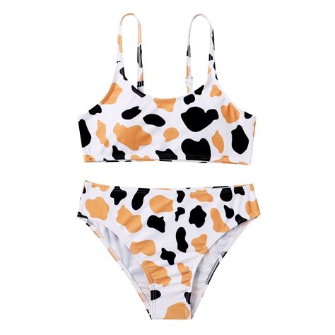 Sexy Bikini Mujer New Cow Print Swimsuit Two Pieces Push Up