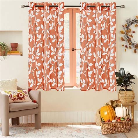 Amazon Xtmyi Burnt Orange Short Curtains For Bathroom Kitchen