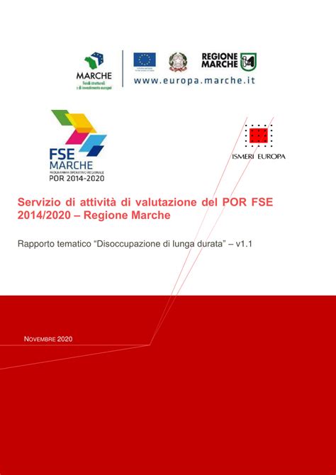 PDF Gli Effetti Degli Interventi FSE Rivolti Ai Disoccupati Di Lunga