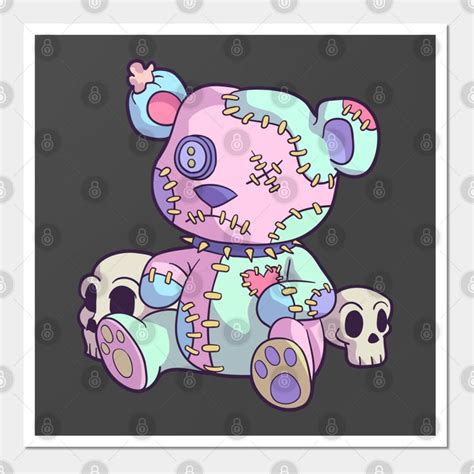 Creepy Teddy Bear Kawaii Pink Pastel Goth Cute Anime Lover By Blink