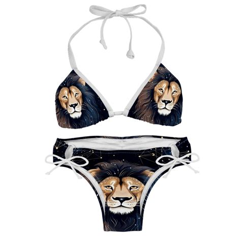 Leo Constellation Adjustable Strap Bikini Set With Detachable Sponge