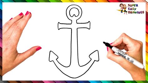 How To Draw An Anchor Step By Step Anchor Drawing Easy Youtube