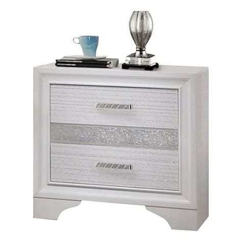 Bowery Hill 2 Drawer Modern Wood Nightstand With Hidden Jewelry Tray In